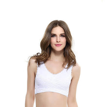 Load image into Gallery viewer, Women's Plus Size Lace Wide Straps Wireless Bra Front Closure Push Up Bras