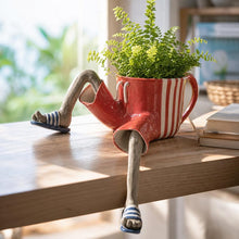 Load image into Gallery viewer, Track suit creative sitting legs planter for plants and home decor
