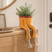 Load image into Gallery viewer, Pencil guy creative sitting legs planter for plants and home decor
